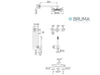 MEDIDAS BRUMA HERA SISTEMA DE DUCHA EMPOTRADO Y SET DE DUCHA